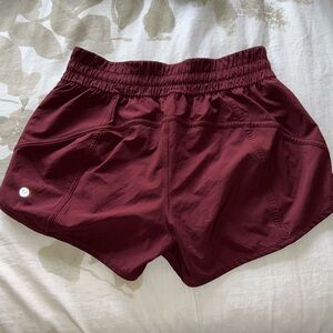 Maroon lululemon shorts
